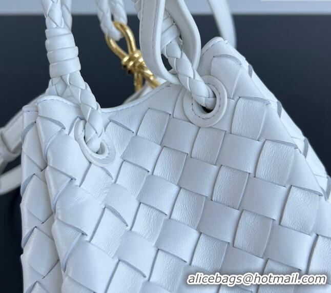 Hot Sell Cheap Bottega Veneta Small Parachute Shoulder Bag in Intrecciato Leather 796569 White 2024