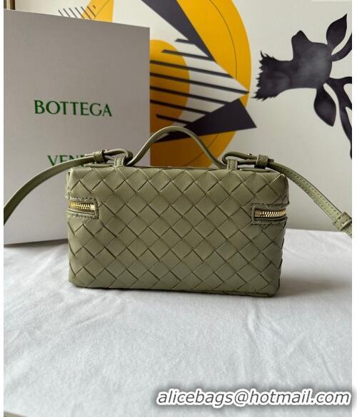 Popular Style Bottega Veneta Bang Bang Vanity Case in Intrecciato Leather 789109 Travertine Green 2024