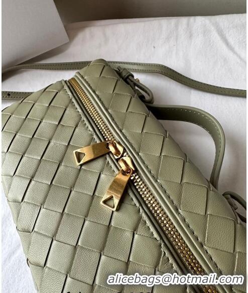 Popular Style Bottega Veneta Bang Bang Vanity Case in Intrecciato Leather 789109 Travertine Green 2024