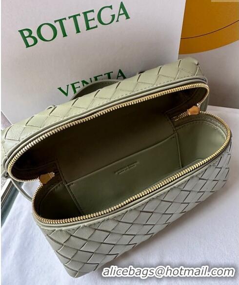 Popular Style Bottega Veneta Bang Bang Vanity Case in Intrecciato Leather 789109 Travertine Green 2024