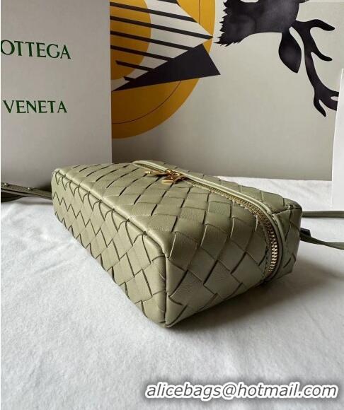 Popular Style Bottega Veneta Bang Bang Vanity Case in Intrecciato Leather 789109 Travertine Green 2024