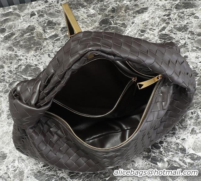 Buy Classic Bottega Veneta Small Jodie Hobo bag in Intrecciato Leather 600261 Dark Brown 2024