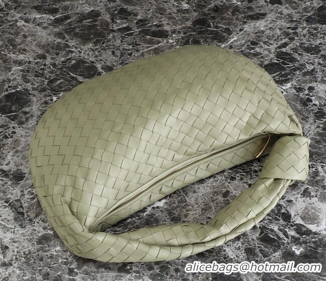 Luxury Cheap Bottega Veneta Small Jodie Hobo bag in Intrecciato Leather 600261 Travertine Green 2024