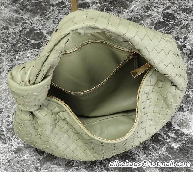 Luxury Cheap Bottega Veneta Small Jodie Hobo bag in Intrecciato Leather 600261 Travertine Green 2024