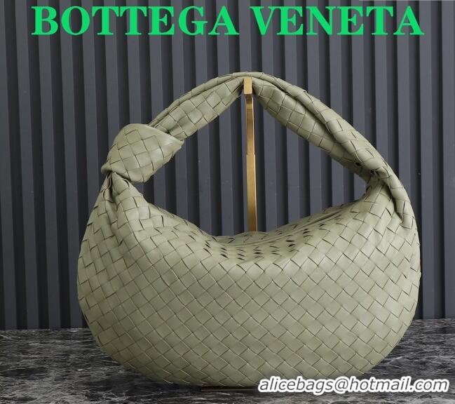 Luxury Cheap Bottega Veneta Small Jodie Hobo bag in Intrecciato Leather 600261 Travertine Green 2024