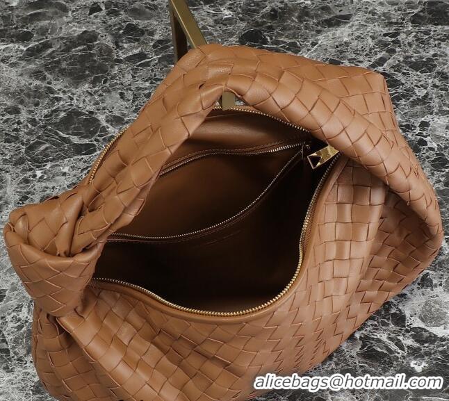 New Release Creation Bottega Veneta Small Jodie Hobo bag in Intrecciato Leather 600261 Wood Brown 2024