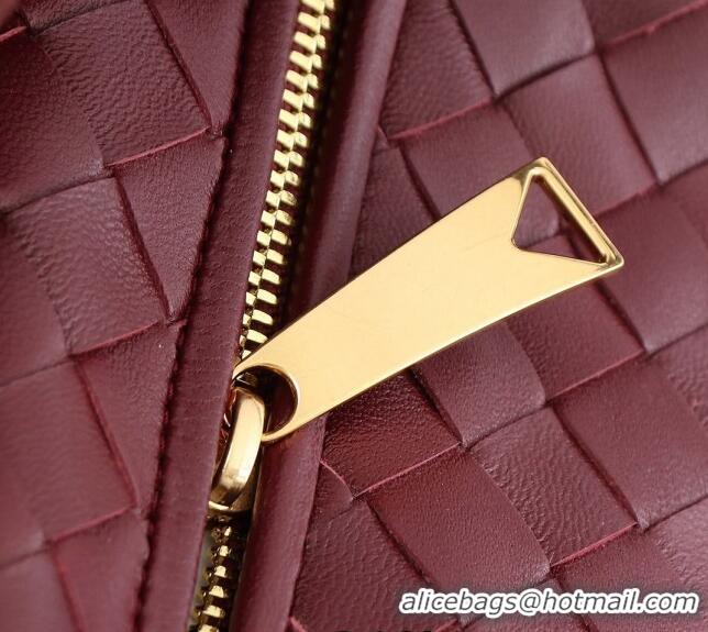 Top Design Bottega Veneta Small Jodie Hobo bag in Intrecciato Leather 600261 Burgundy 2024