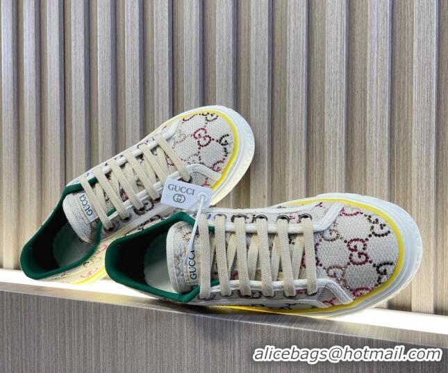 Best Price Gucci Tennis 1977 Strass GG Canvas Low-top Sneakers White 605006