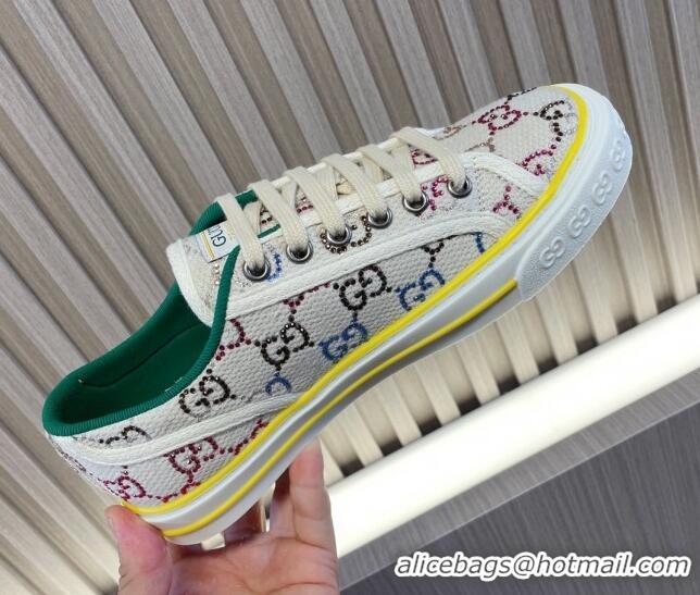 Best Price Gucci Tennis 1977 Strass GG Canvas Low-top Sneakers White 605006