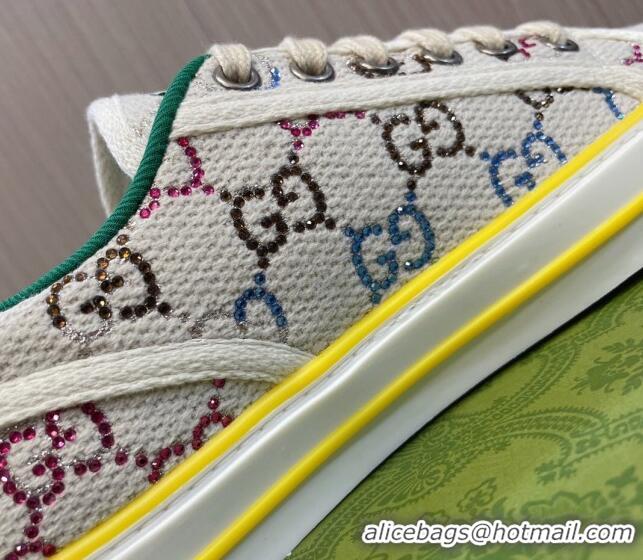 Best Price Gucci Tennis 1977 Strass GG Canvas Low-top Sneakers White 605006