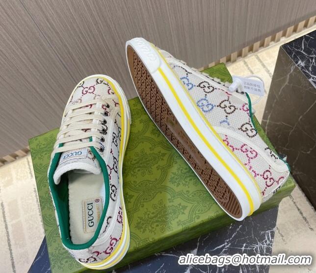 Best Price Gucci Tennis 1977 Strass GG Canvas Low-top Sneakers White 605006