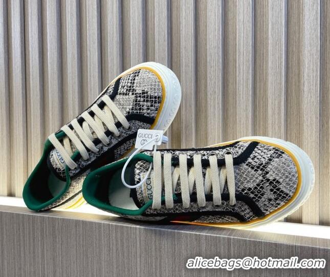 Duplicate Gucci Tennis 1977 Snakeskin Printed Low-top Sneakers 605007