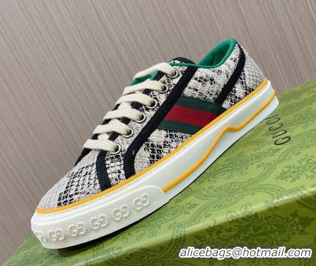 Duplicate Gucci Tennis 1977 Snakeskin Printed Low-top Sneakers 605007