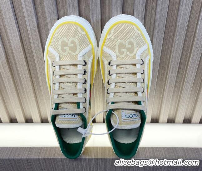 Reasonable Price Gucci Tennis 1977 Maxi GG Canvas Low-top Sneakers Beige 605008