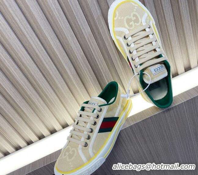 Reasonable Price Gucci Tennis 1977 Maxi GG Canvas Low-top Sneakers Beige 605008