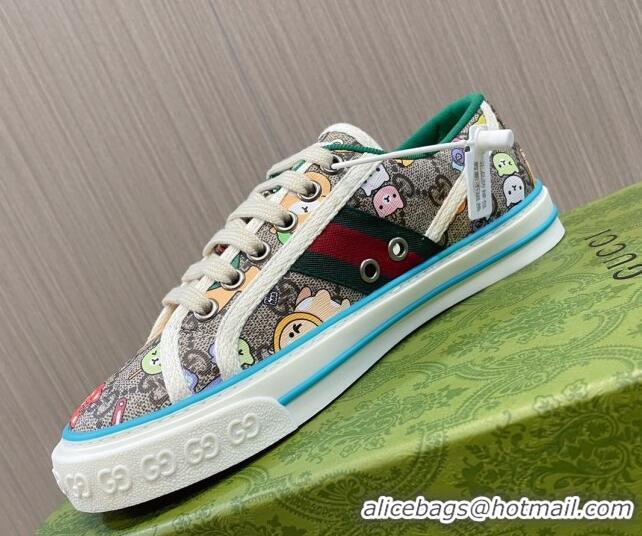 Perfect Gucci Tennis 1977 Animal Printed GG Canvas Low-top Sneakers 05010