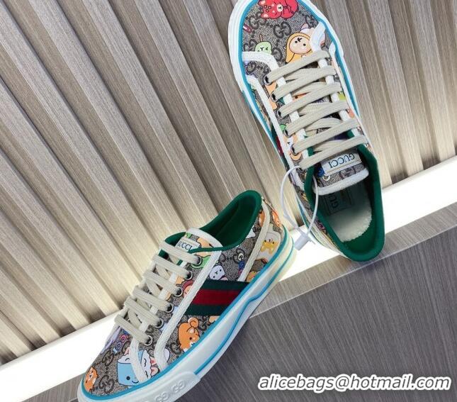 Perfect Gucci Tennis 1977 Animal Printed GG Canvas Low-top Sneakers 05010