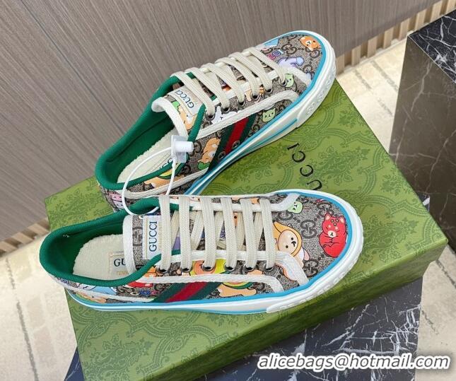 Perfect Gucci Tennis 1977 Animal Printed GG Canvas Low-top Sneakers 05010