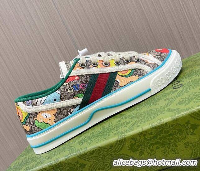 Perfect Gucci Tennis 1977 Animal Printed GG Canvas Low-top Sneakers 05010