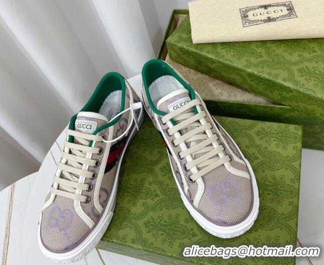 Good Looking Gucci Tennis 1977 Low-top Sneakers in Maxi GG Canvas Purple 05014