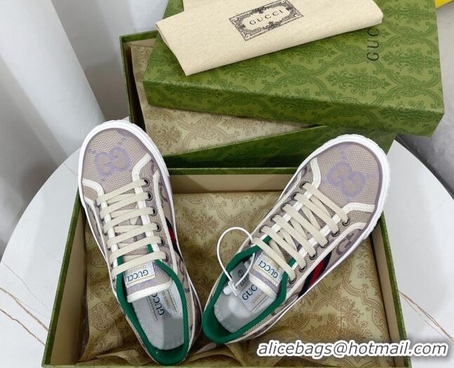 Good Looking Gucci Tennis 1977 Low-top Sneakers in Maxi GG Canvas Purple 05014