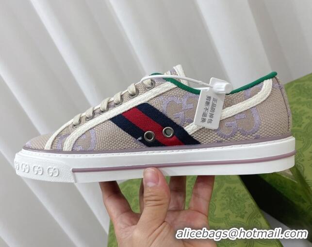 Good Looking Gucci Tennis 1977 Low-top Sneakers in Maxi GG Canvas Purple 05014