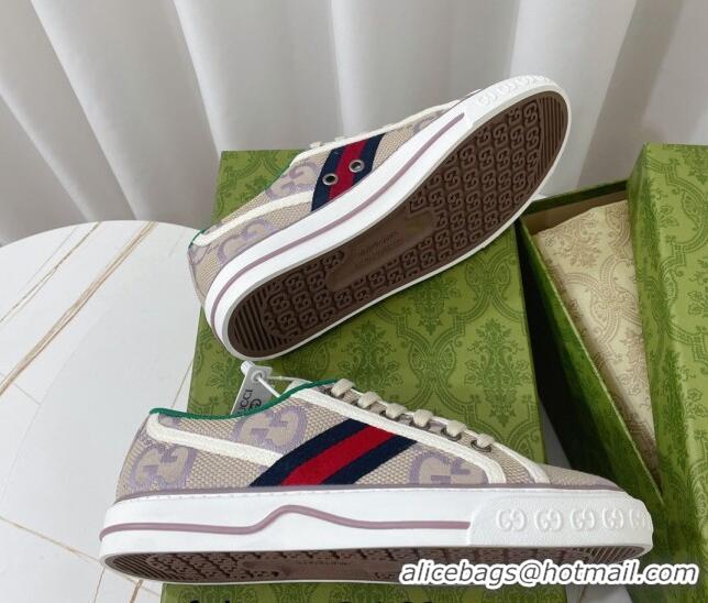 Good Looking Gucci Tennis 1977 Low-top Sneakers in Maxi GG Canvas Purple 05014