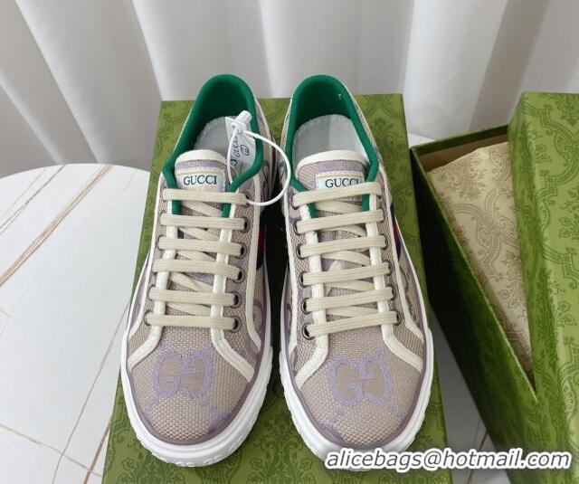 Good Looking Gucci Tennis 1977 Low-top Sneakers in Maxi GG Canvas Purple 05014