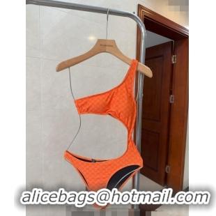 Luxurious Good Gucci GG Cut-out Swimwear 0618 Orange 2024