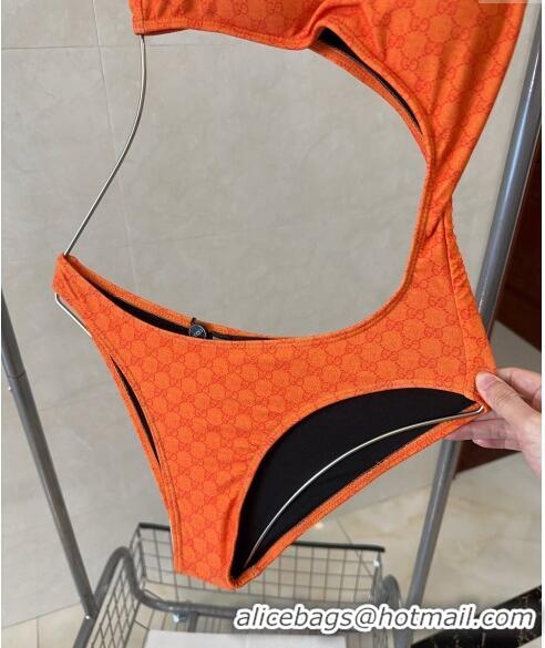 Luxurious Good Gucci GG Cut-out Swimwear 0618 Orange 2024