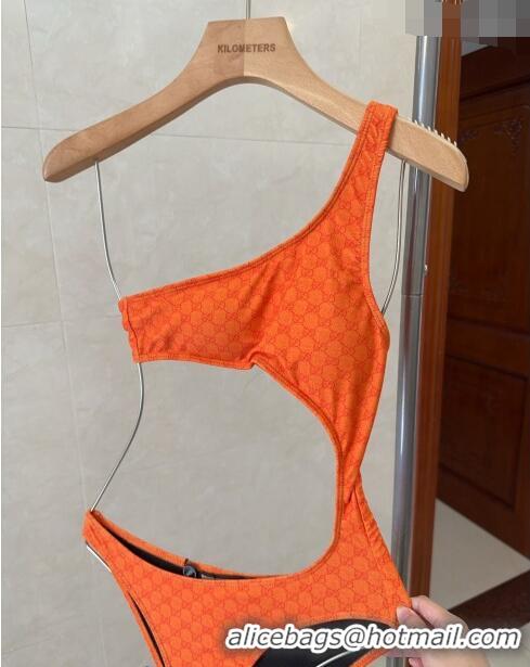 Luxurious Good Gucci GG Cut-out Swimwear 0618 Orange 2024