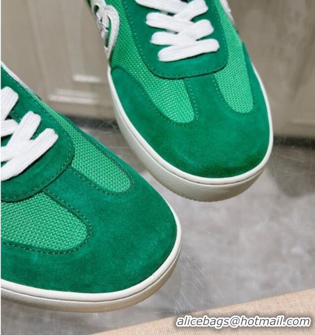 Unique Style Gucci Interlocking G Sneakers in Suede and Mesh Green 605016