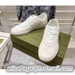 Good Taste Gucci Interlocking G Sneakers in Suede and Mesh White 05019