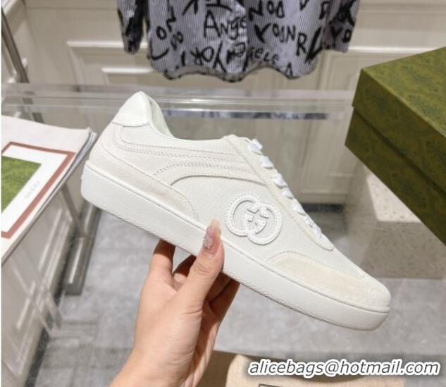 Good Taste Gucci Interlocking G Sneakers in Suede and Mesh White 05019