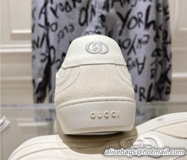 Good Taste Gucci Interlocking G Sneakers in Suede and Mesh White 05019