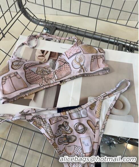 Buy Classic Louis Vuitton Two Pieces Printed Swimwear 0618 Light Pink 2024