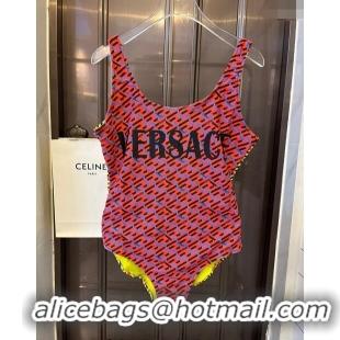 Grade Quality Versace One Pieces Printed Swimwear 0618 Pink 2024