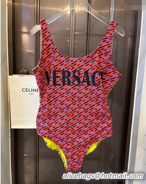 Grade Quality Versace One Pieces Printed Swimwear 0618 Pink 2024