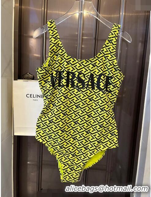 Buy Classic Versace One Pieces Printed Swimwear 0618 Yellow 2024