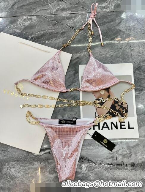 Luxury Discount Versace Strass Swimwear 0618 Pink 2024