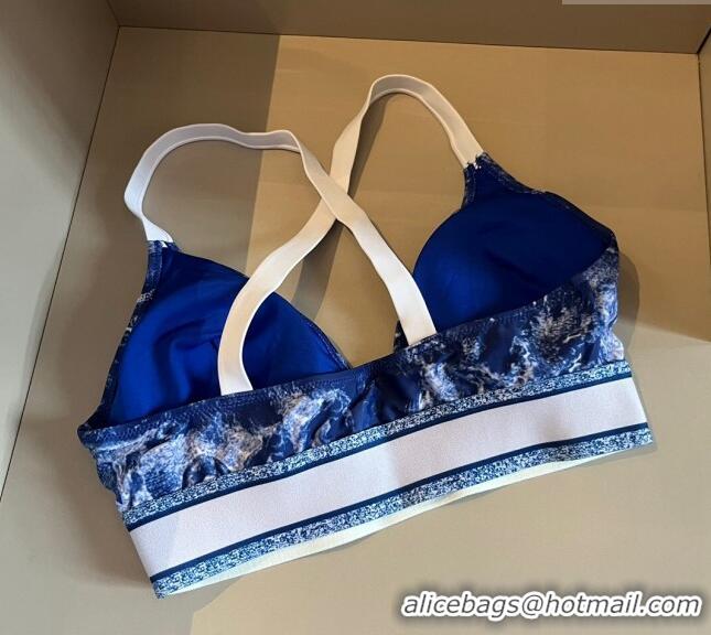 ​Ladies Cheap Dior Fluorescent Swimwear D0618 Blue 2024