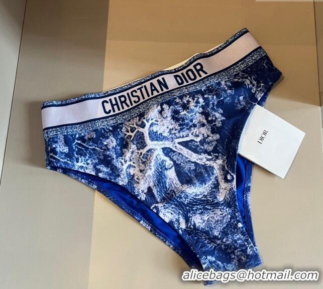 ​Ladies Cheap Dior Fluorescent Swimwear D0618 Blue 2024