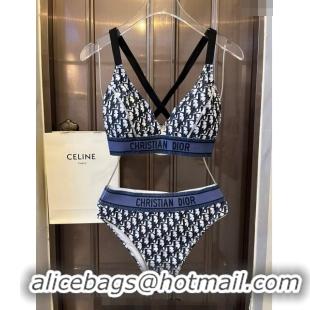 Fashion Discount Dior Oblique Swimwear 061802 Dark Blue 2024