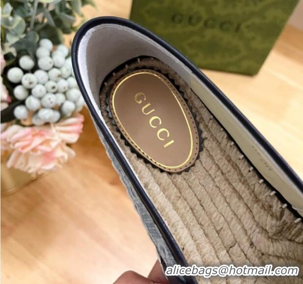 Good Product Gucci GG Denim Espadrilles Flat Light Blue 605067