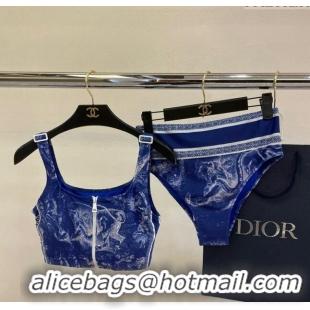 ​Good Quality Dior Zipped Swimwear 061802 Blue Print 2024