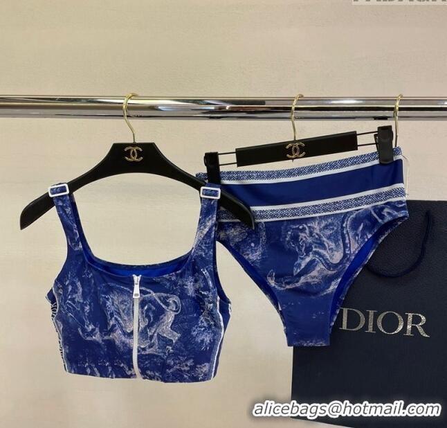 ​Good Quality Dior Zipped Swimwear 061802 Blue Print 2024