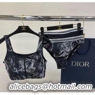 ​Grade Quality Dior Zipped Swimwear 061802 Black Print 2024