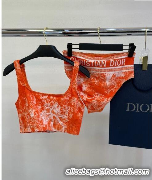 ​Unique Grade Dior Zipped Swimwear 061802 Orange Print 2024