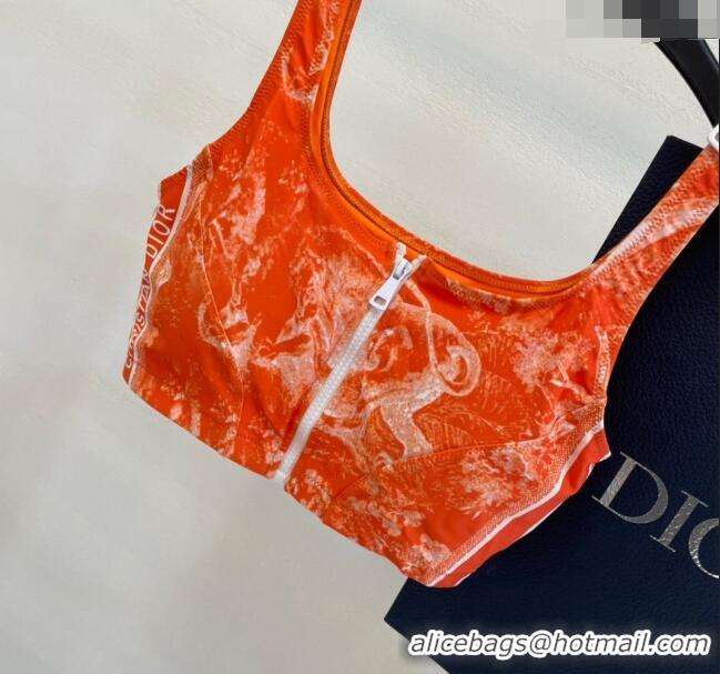 ​Unique Grade Dior Zipped Swimwear 061802 Orange Print 2024