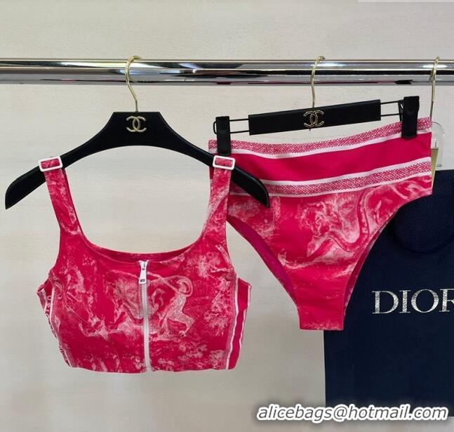 Top Quality Dior Zipped Swimwear 061802 Pink Print 2024